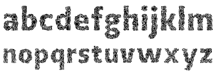 Crystalline Negative Font LOWERCASE