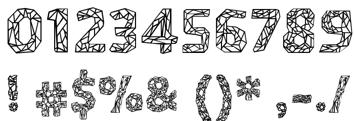 Crystalline Outline Font OTHER CHARS