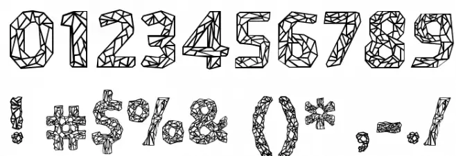 Crystalline Outline Font OTHER CHARS