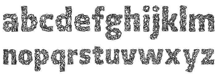 Crystalline Outline Font LOWERCASE