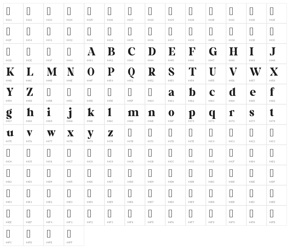Crystasea Character Map