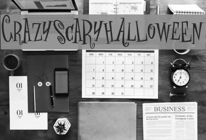 crAZYSCARYhalLowEeN Font examples