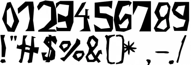 cray-zee Font OTHER CHARS