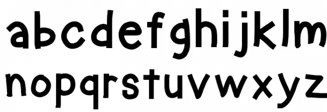 crayon kids Schriftart Kleinbuchstaben