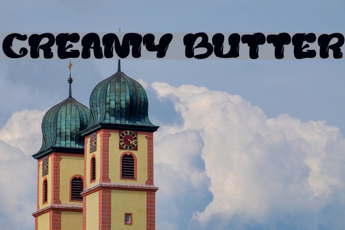 creamy butter Font examples