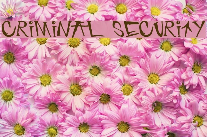 criminal security Font examples