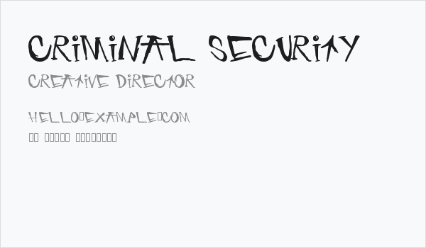 criminal security Business Card