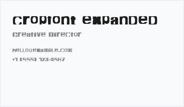 cropfont expanded Business Card