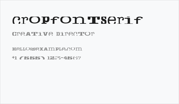 cropfontserif Business Card