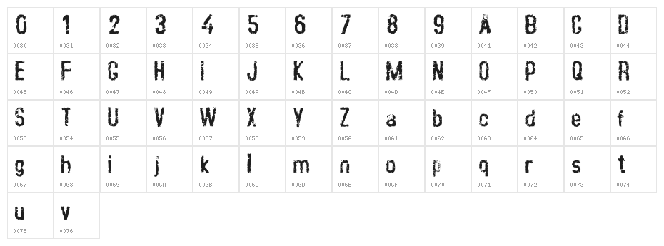 crust_clean Character Map