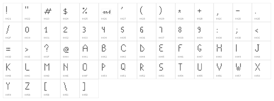 crystal-lightning Regular Character Map