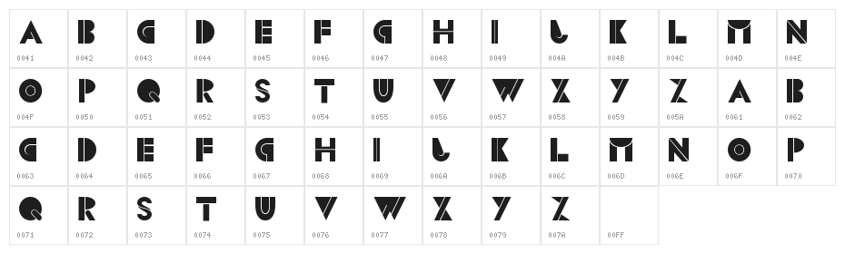 CS Blocks Character Map