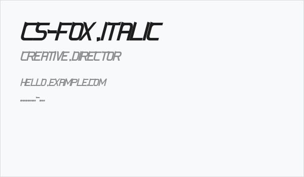 CS-Fox Italic Business Card