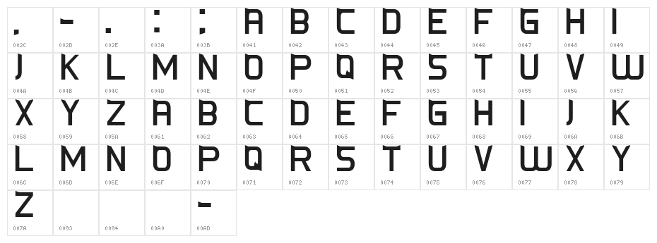 CS-Fox Character Map