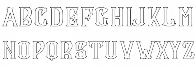 CS Maria Outline Font UPPERCASE