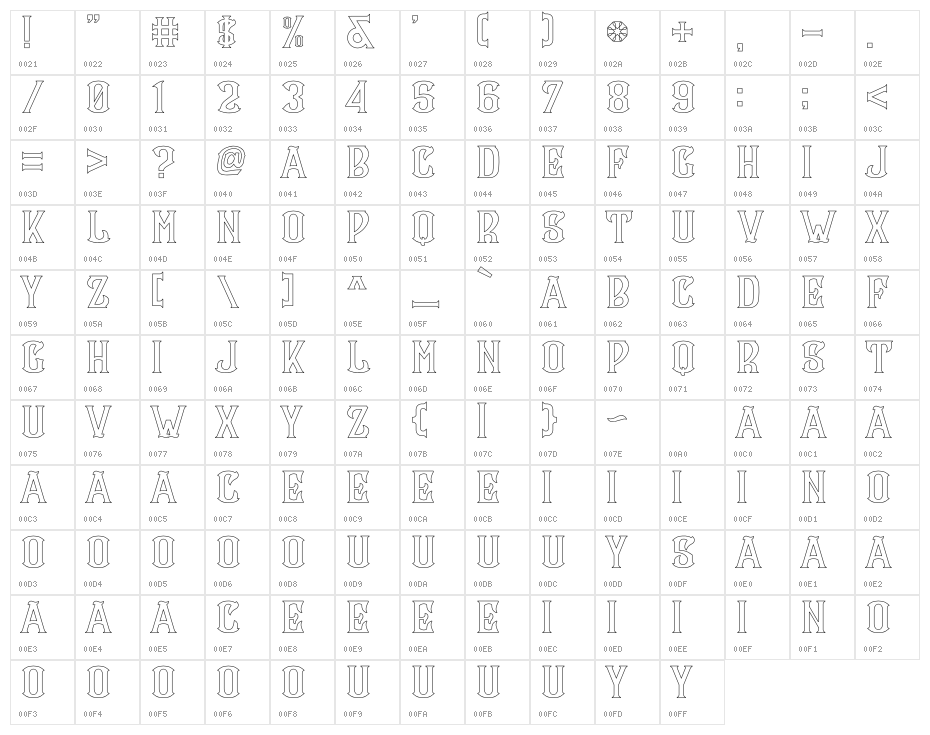 CS Maria Outline Character Map