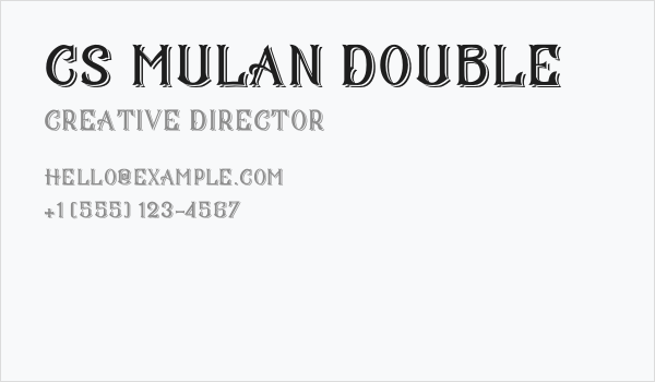 CS Mulan Double Business Card