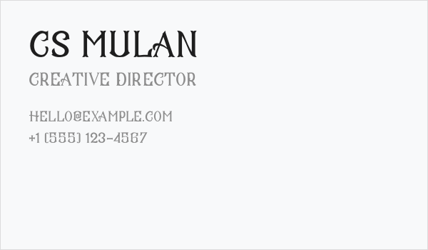 CS Mulan Business Card