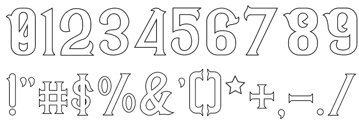 CS Rosalia Outline Font OTHER CHARS