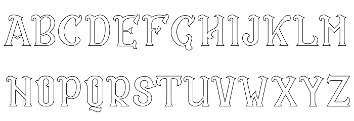 CS Rosalia Outline Font LOWERCASE