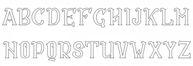 CS Rosalia Outline Font Litere mici
