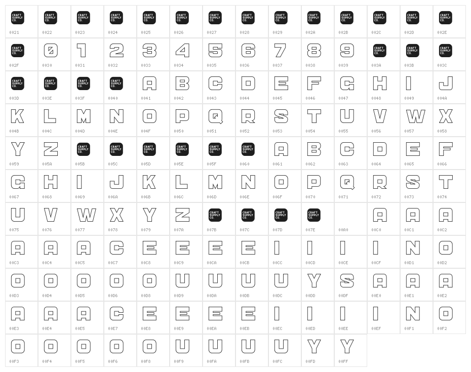 CS Sandreas Outline Character Map