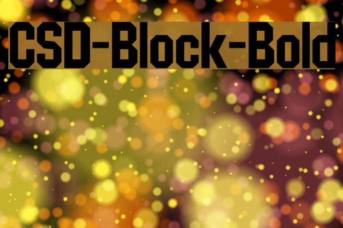 CSD-Block-Bold Font examples