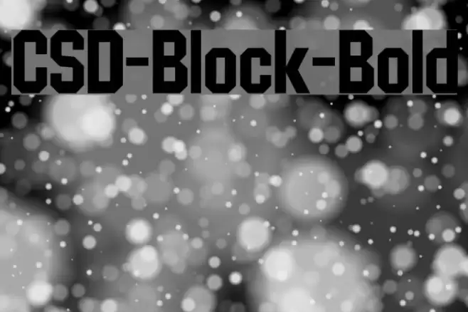 CSD-Block-Bold Font examples