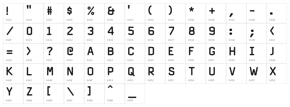 CSI Cream Source Inside Character Map
