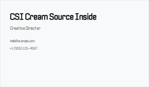 CSI Cream Source Inside Business Card