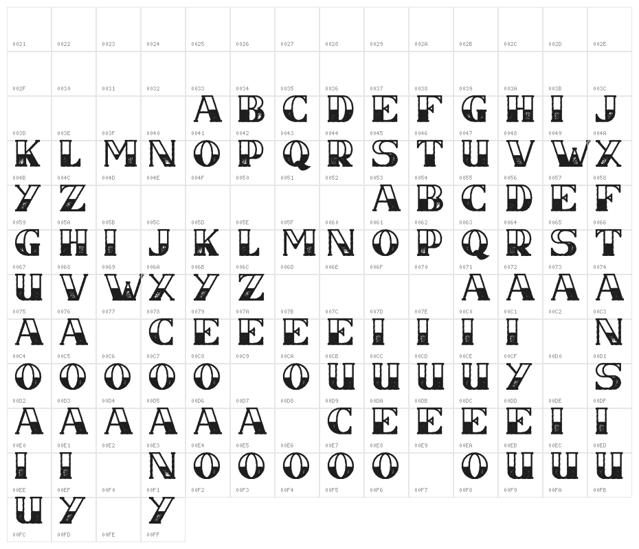 CSNancyFree-HalfblockRough Character Map