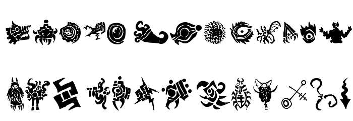 Cthulhu Glyphs Font LOWERCASE