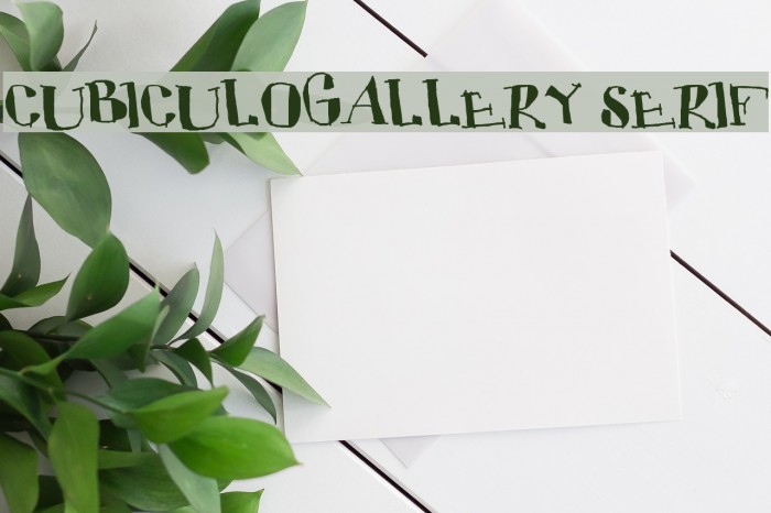 CUBICULOGALLERY SERIF Font examples