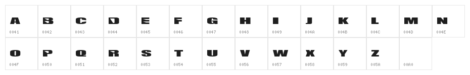CUBIFONK Character Map