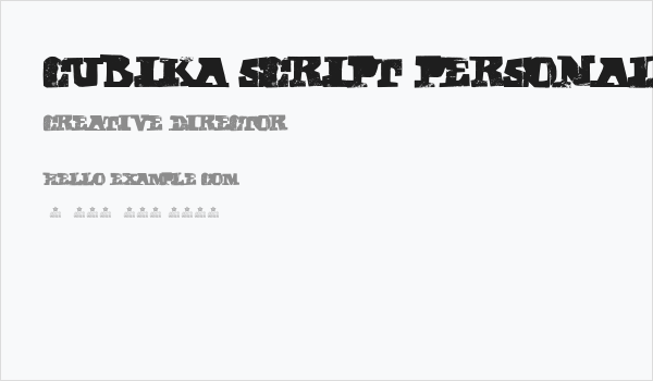 CUBIKA SCRIPT Personal Use Business Card