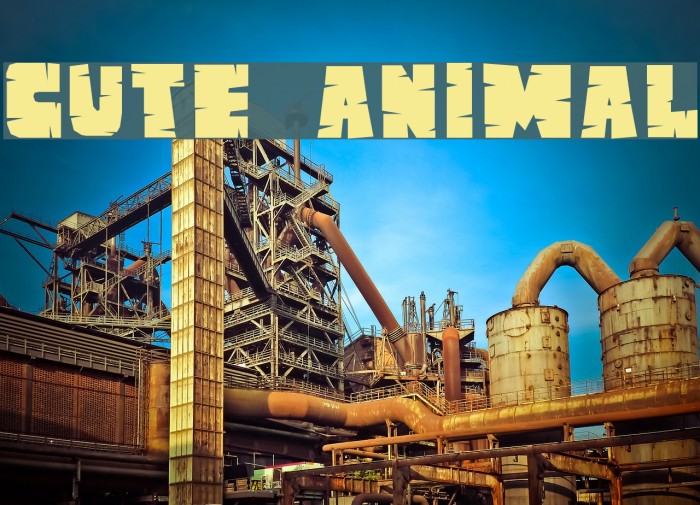 CUTE ANIMAL Font examples