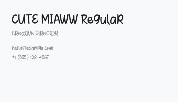 CUTE MIAWW Regular Business Card