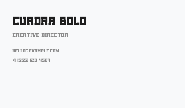 Cuadra Bold Business Card