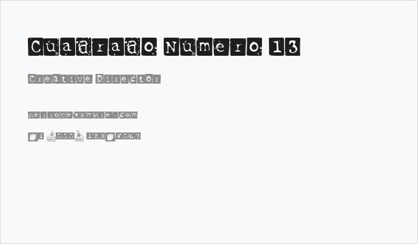 Cuadrado Numero 13 Business Card