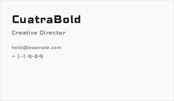 CuatraBold Business Card