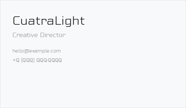 CuatraLight Business Card