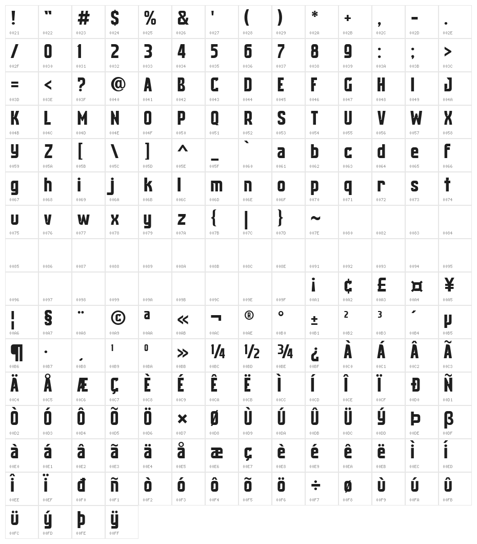 Cubadak Regular Character Map