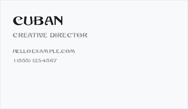 Cuban Business Card