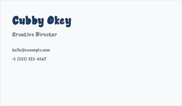 Cubby Okey Business Card