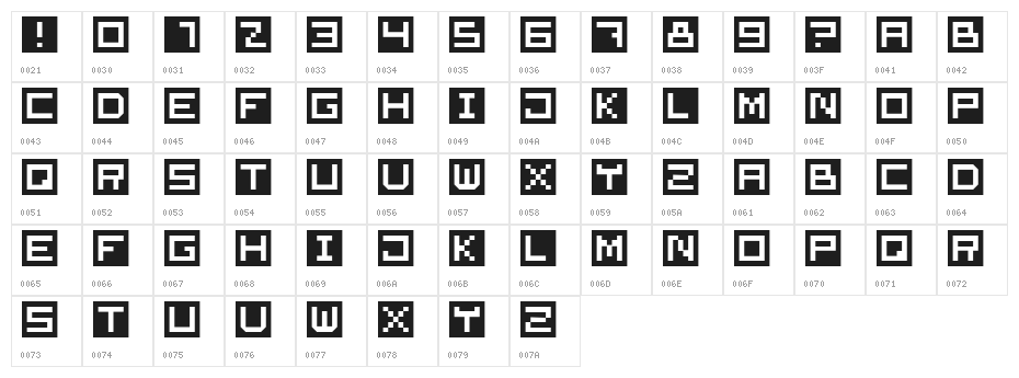 Cube Font  Regular Character Map
