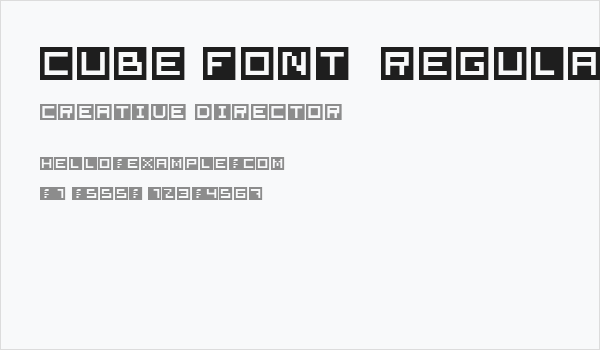 Cube Font  Regular Business Card