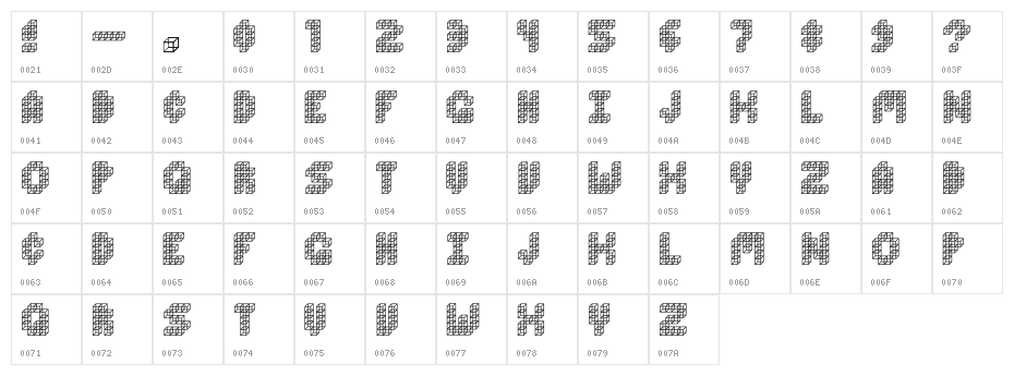 Cube Toss Character Map