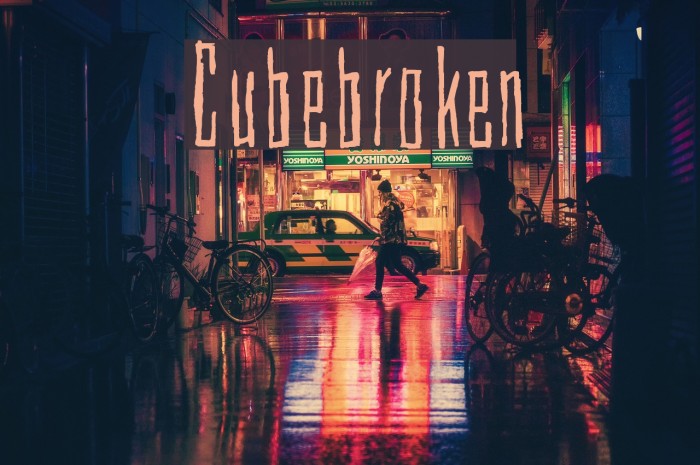 Cubebroken Font examples