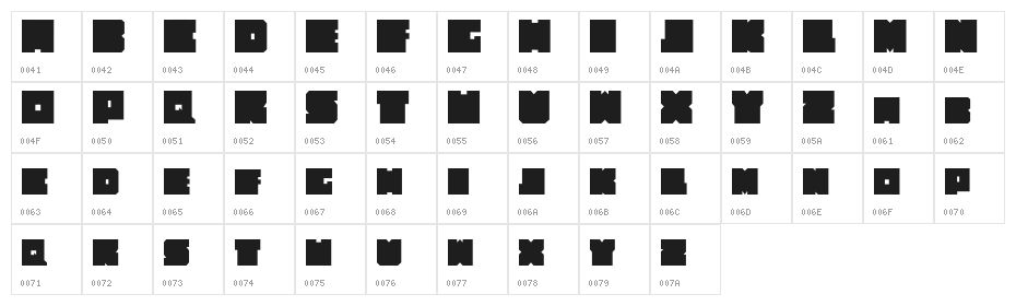 Cubee Regular Character Map