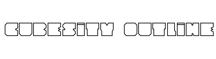 Cubesity outline  Frei Schriftart Herunterladen